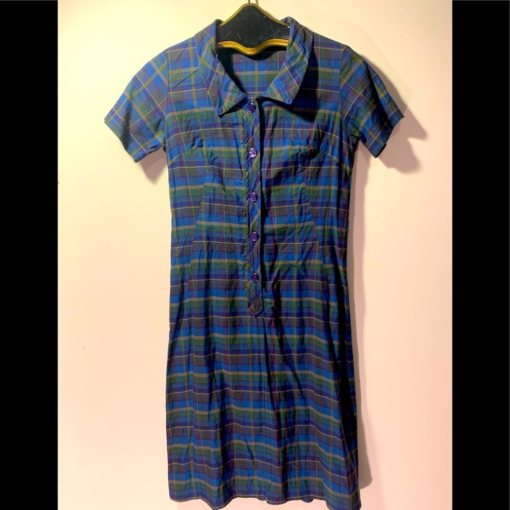 Vintage madmen wiggle plaid dress